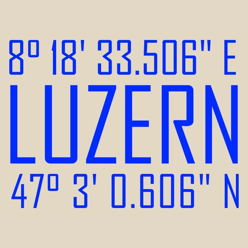 Lucerne coordinates – typography with reference to location