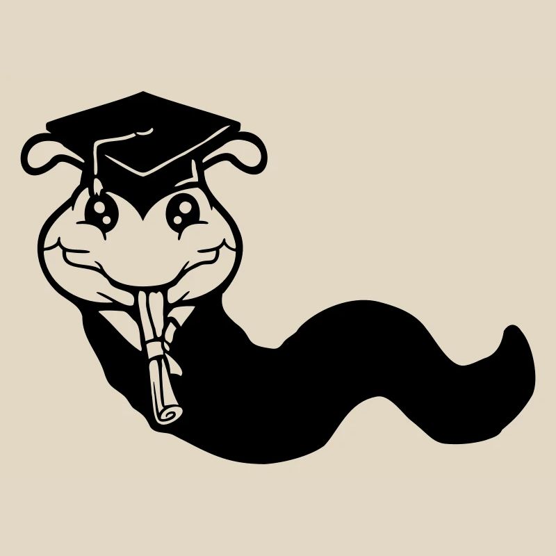 Caterpillar High School Graduation Passed College Worm
