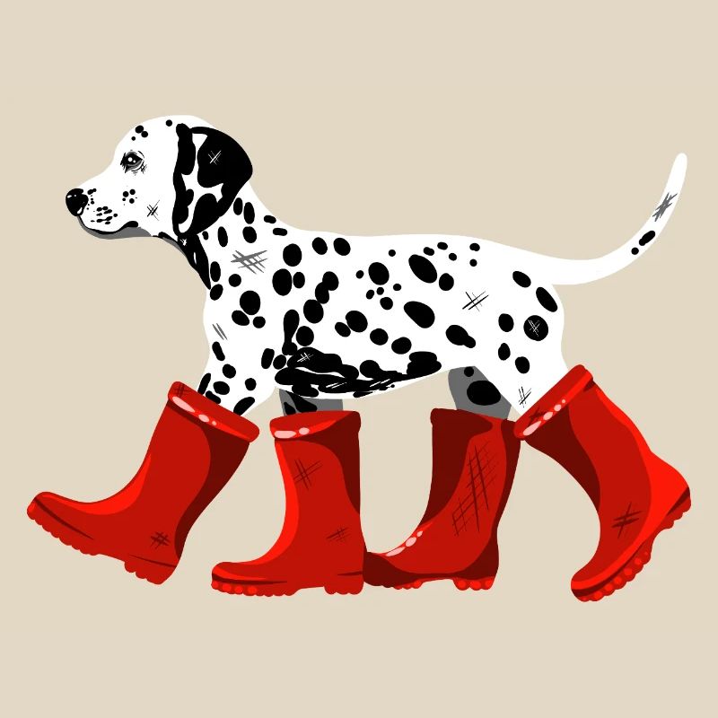 Dalmatian with red boots