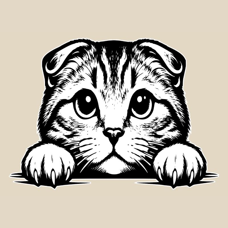 Scottish Fold-eared Cat with Paws