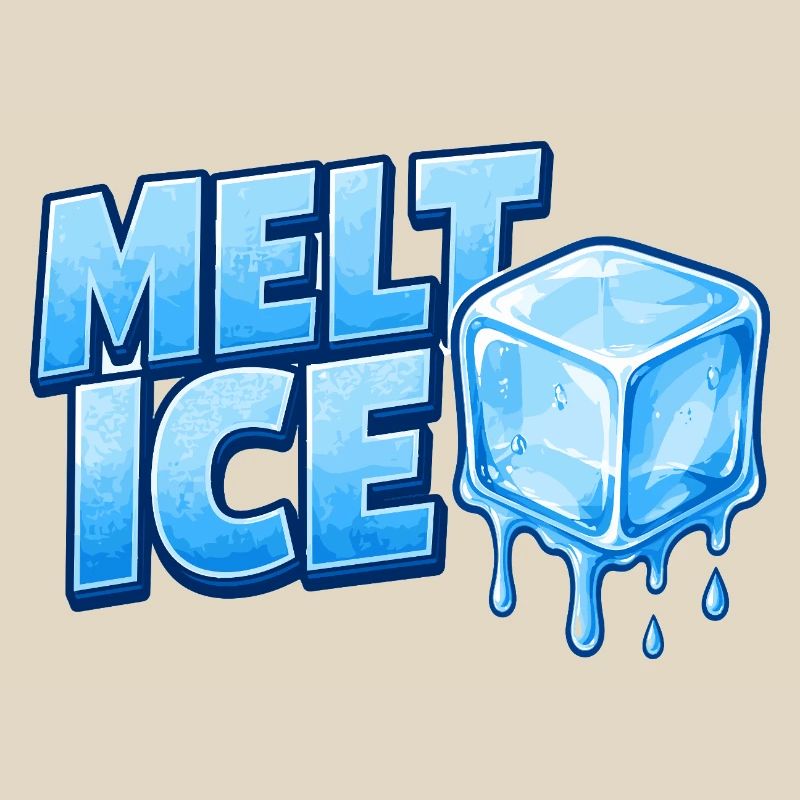 Melt Eis Eiswürfel Typo