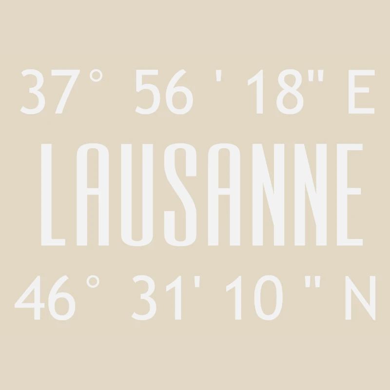 Lausanne Coordinates Typo Graphic