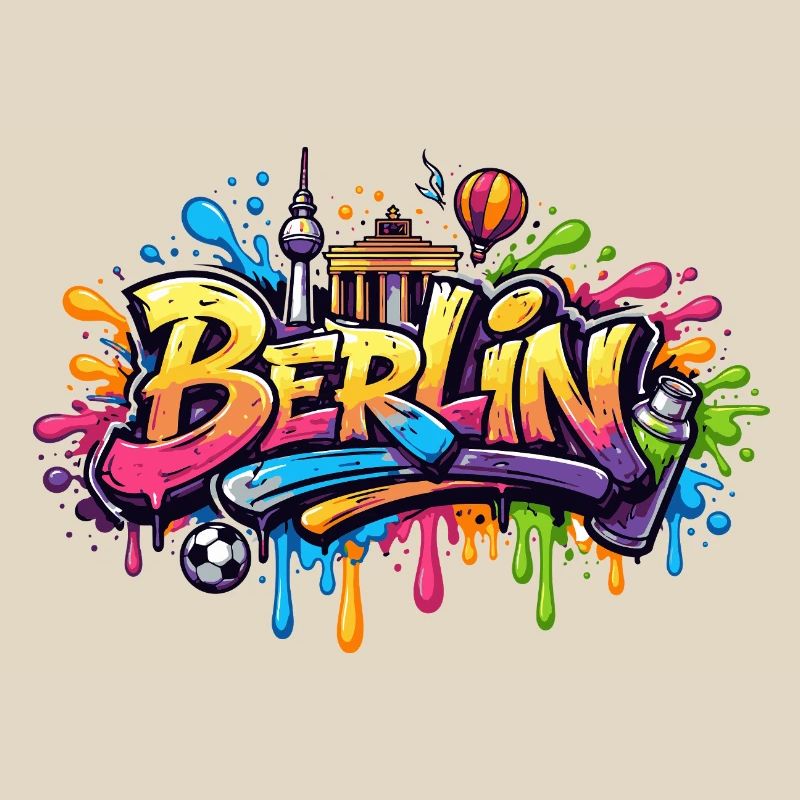 Berlin Graffiti Lettering with Colour Effects