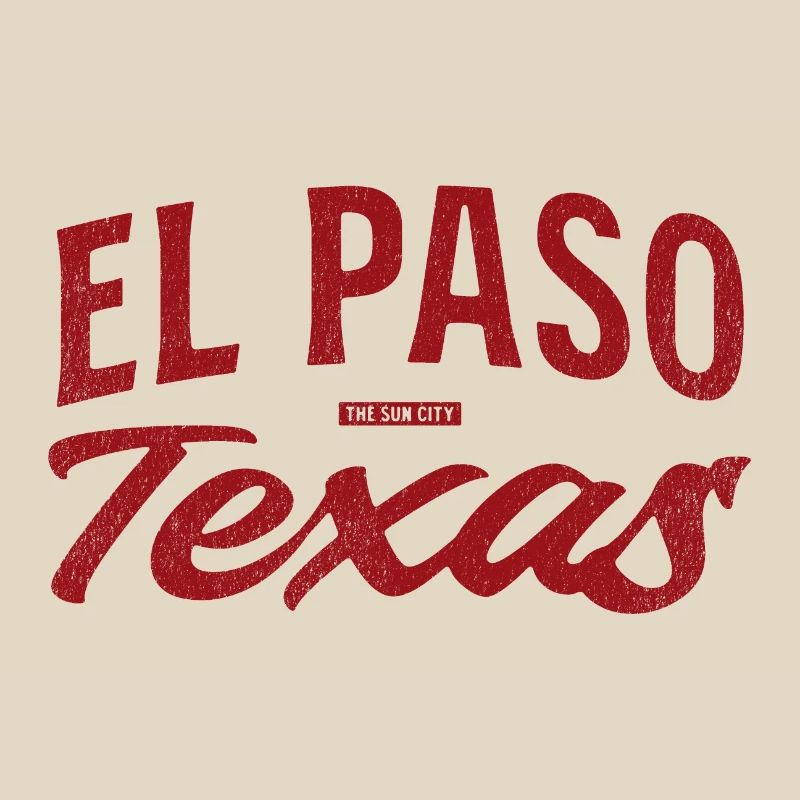 El Paso Texas Retro Script