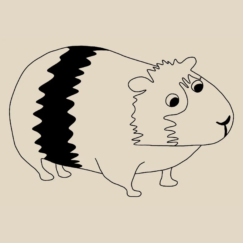 Cochon d’Inde - graphique noir et blanc
