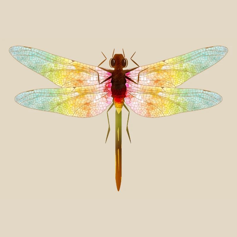 Libellule irisée – motif insecte en filigrane