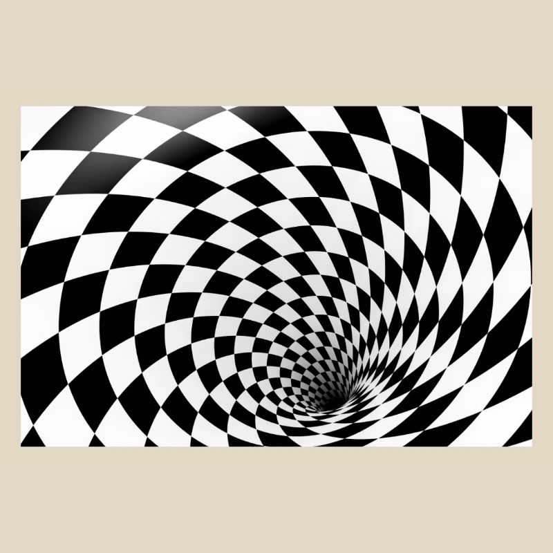 Hypnotic Checkerboard Spiral