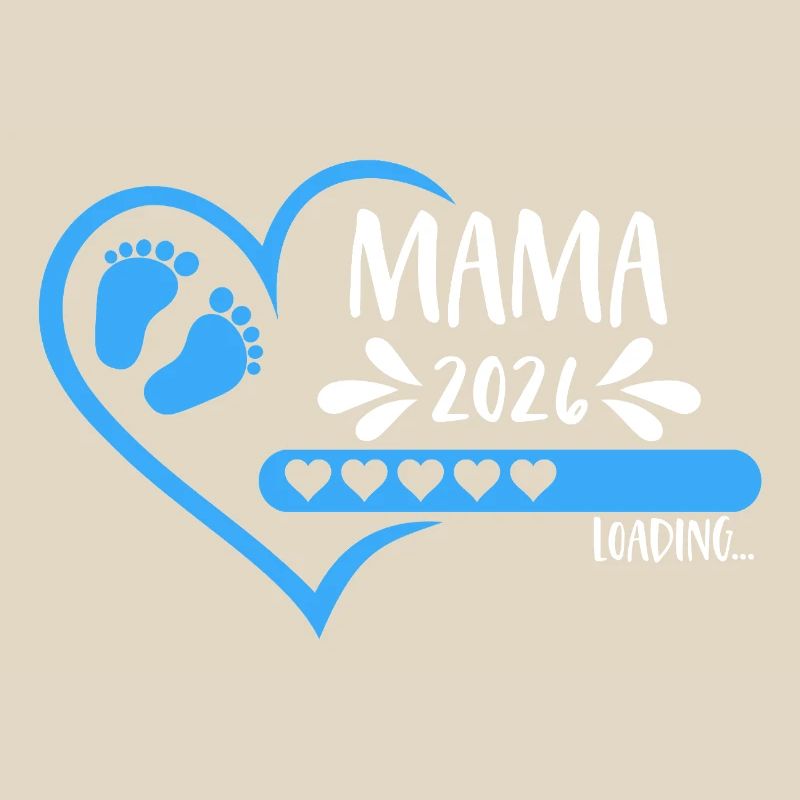 Mama 2026 loading Herz Version Junge blau