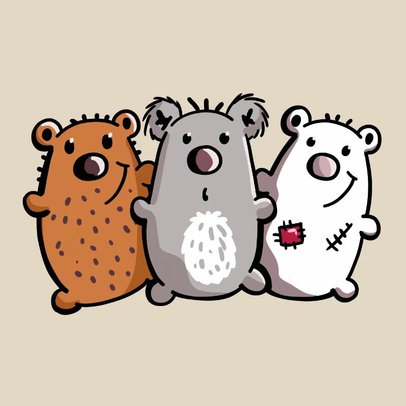 Bären Trio - Bärchen - Koala - Eisbär - Braunbär