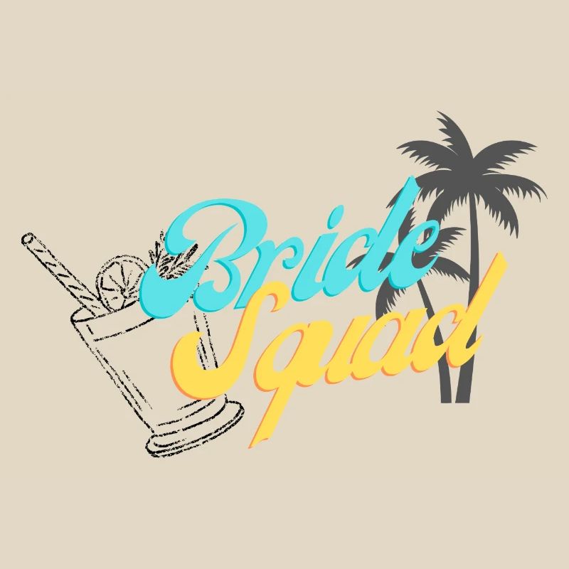Bride Squad Tropical Sunset Design