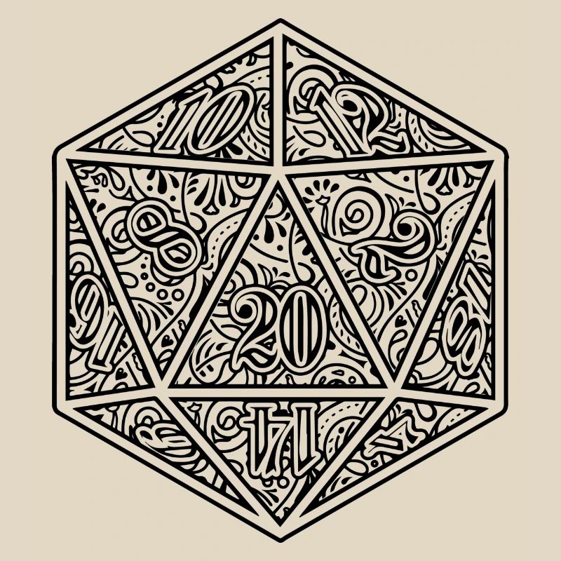 Décoration de dés D20 Conception du Cube RPG