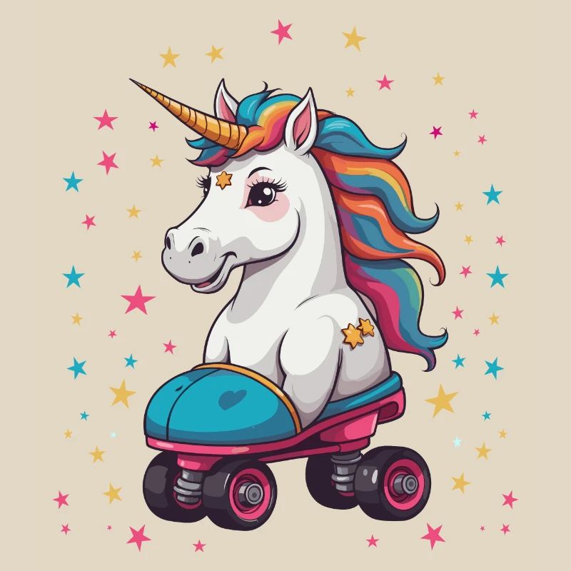 Lustige Rollschuh Einhorn