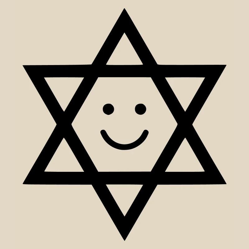 Lustiger Davidstern mit Smiley Gesicht