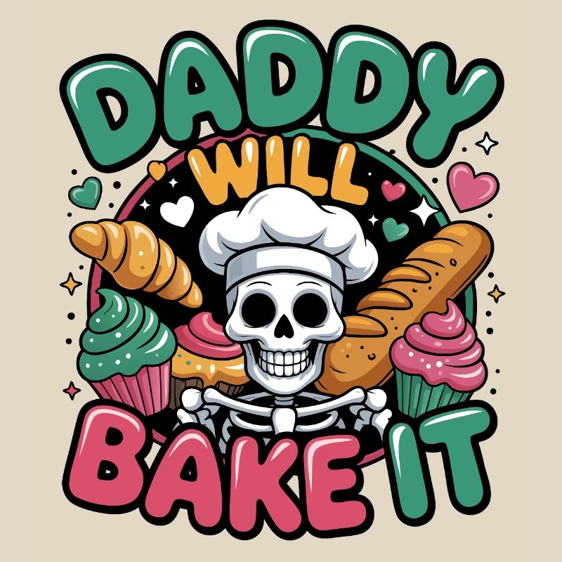 Daddy Will Bake It Skull Chef