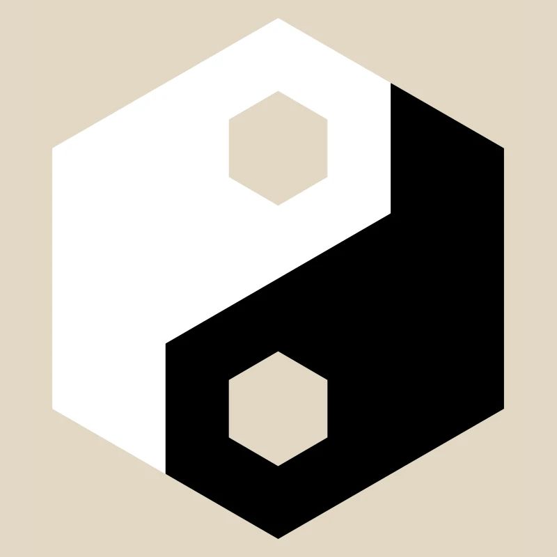 Hex-Ausschnitt Yin Yang