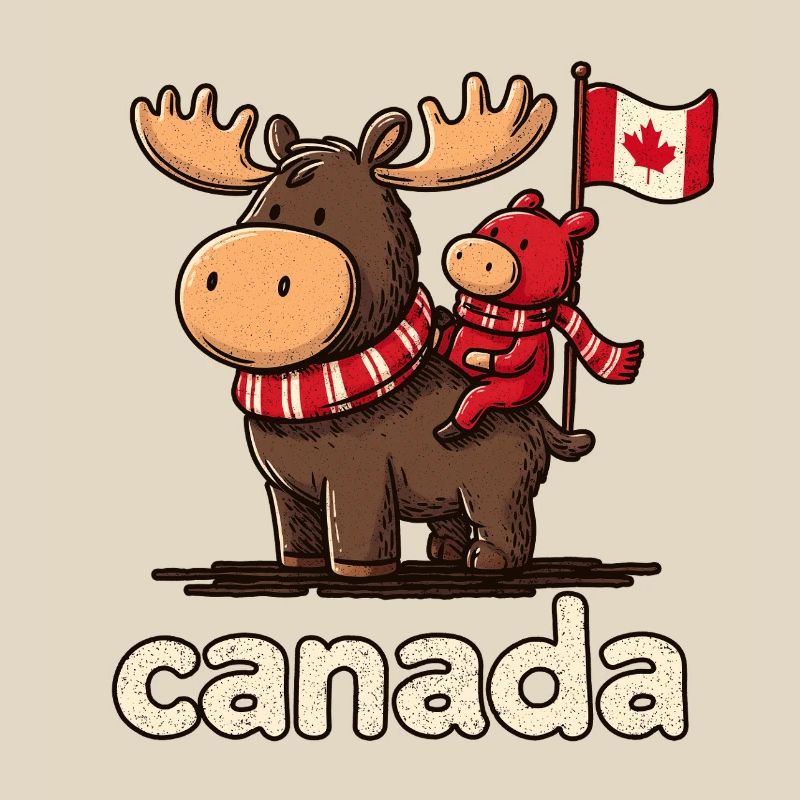 Mousse du Canada avec un petit compagnon