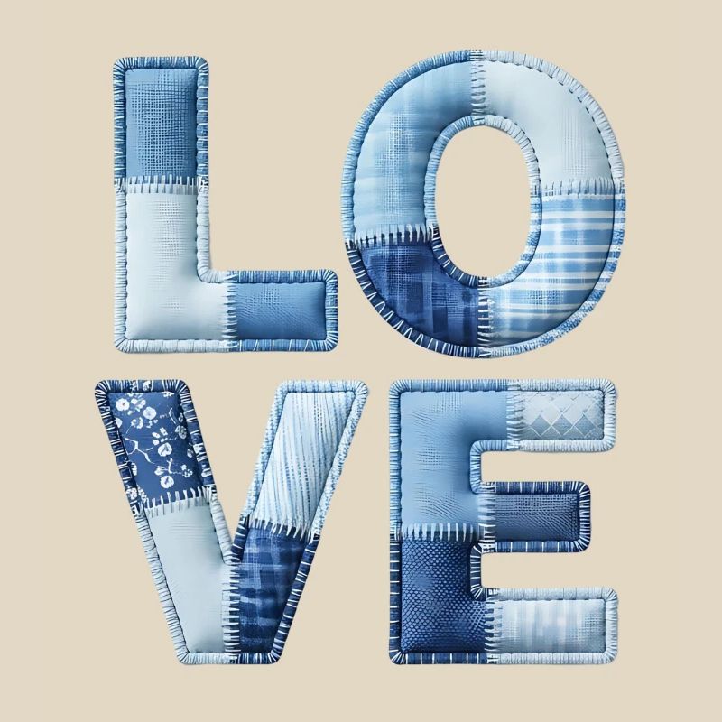 Love Moderne Patchwork Kunst