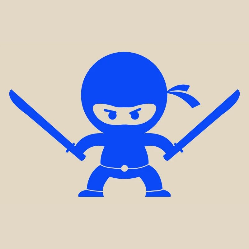 Ninja bleu avec deux épées