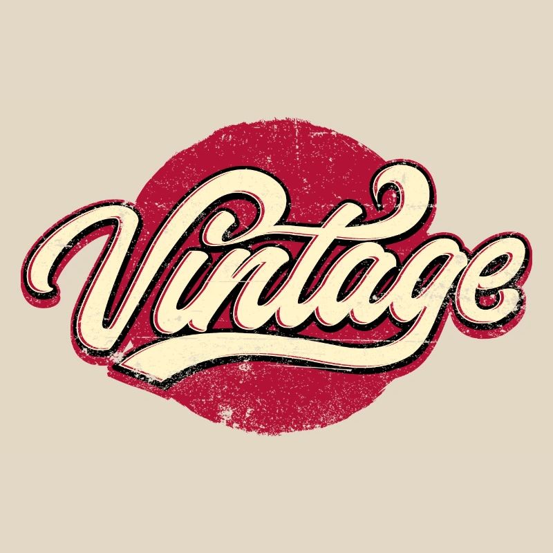 Vintage Script on Bold Red Circle