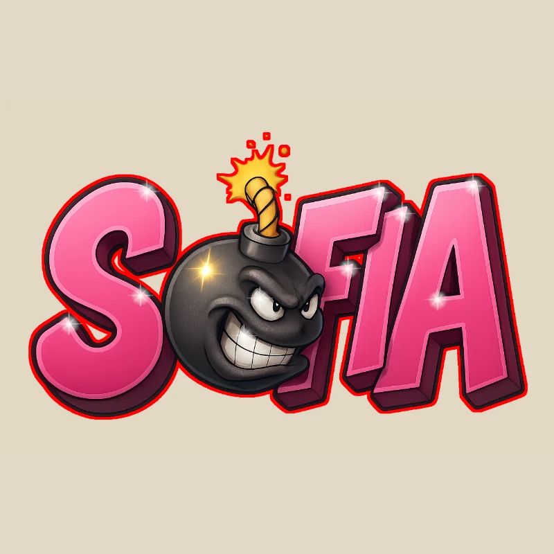 Sofia Graffiti Name Bomb Graffité 3D