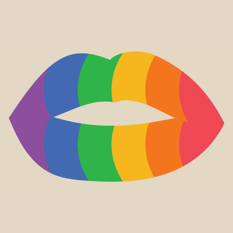 Rainbow Lips Impression d’art