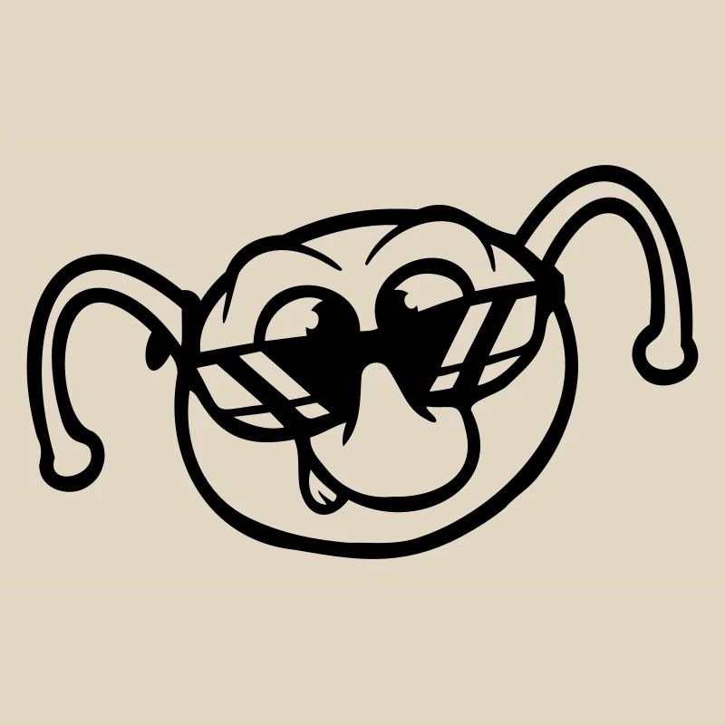 Caterpillar Sunglasses Cool Smile Cheeky Fun Comic