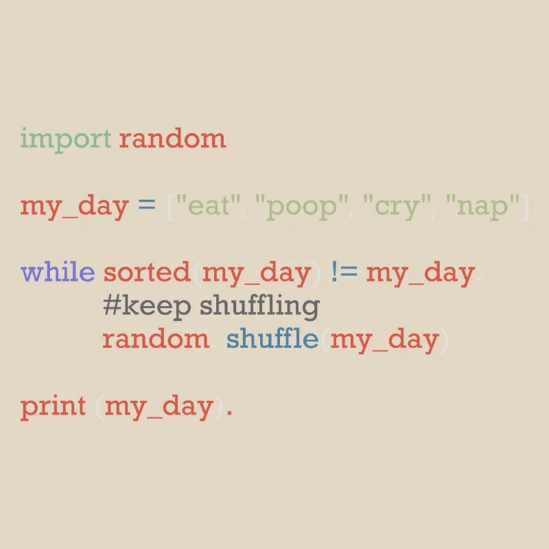 Funny python code about everyday life, baby