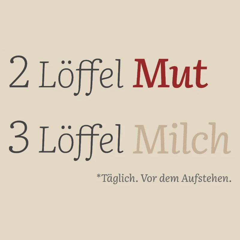 2 Löffel Mut 3 Löffel Milch – Mutmacherdesign
