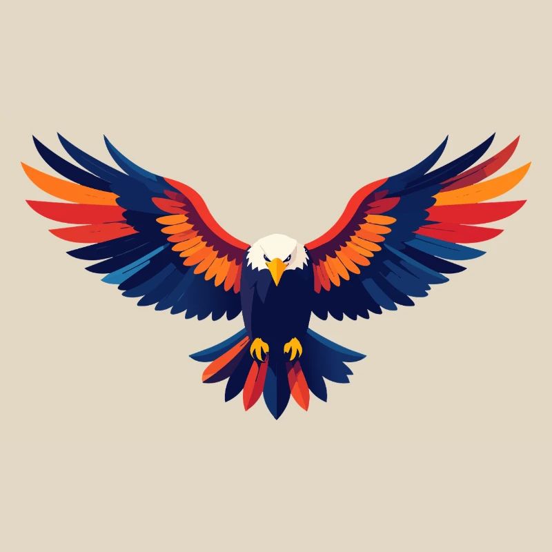 Motif coloré d’aigle volant Ailes déployées d’aigle