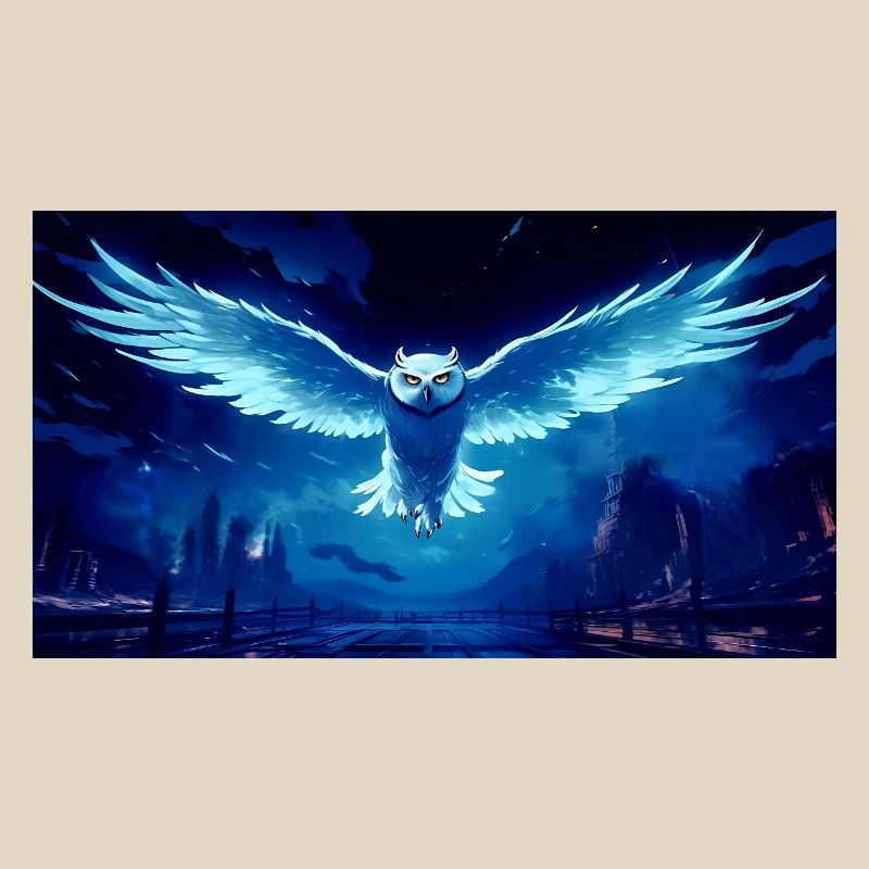 Blauer Nacht Eulenflug