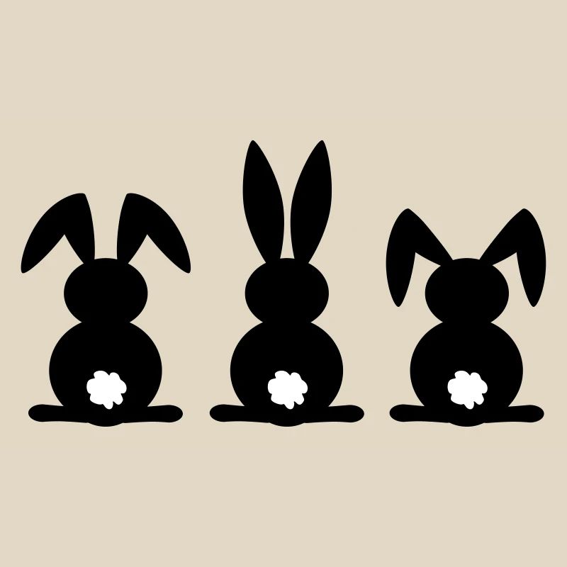 Rabbit silhouette. Happy Easter or Easter party. Egg.
