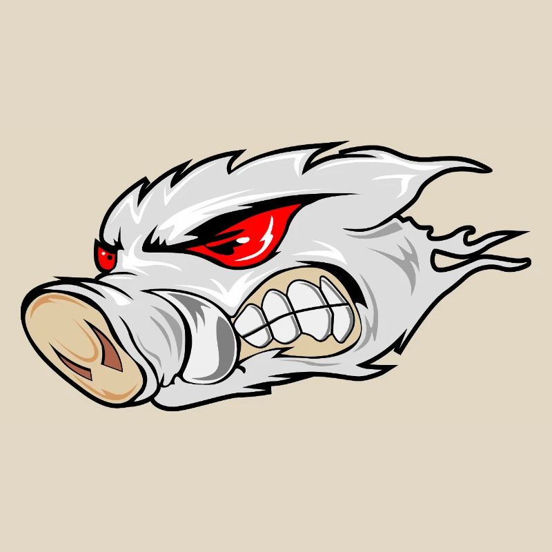 Fiery Boar Head Emblem