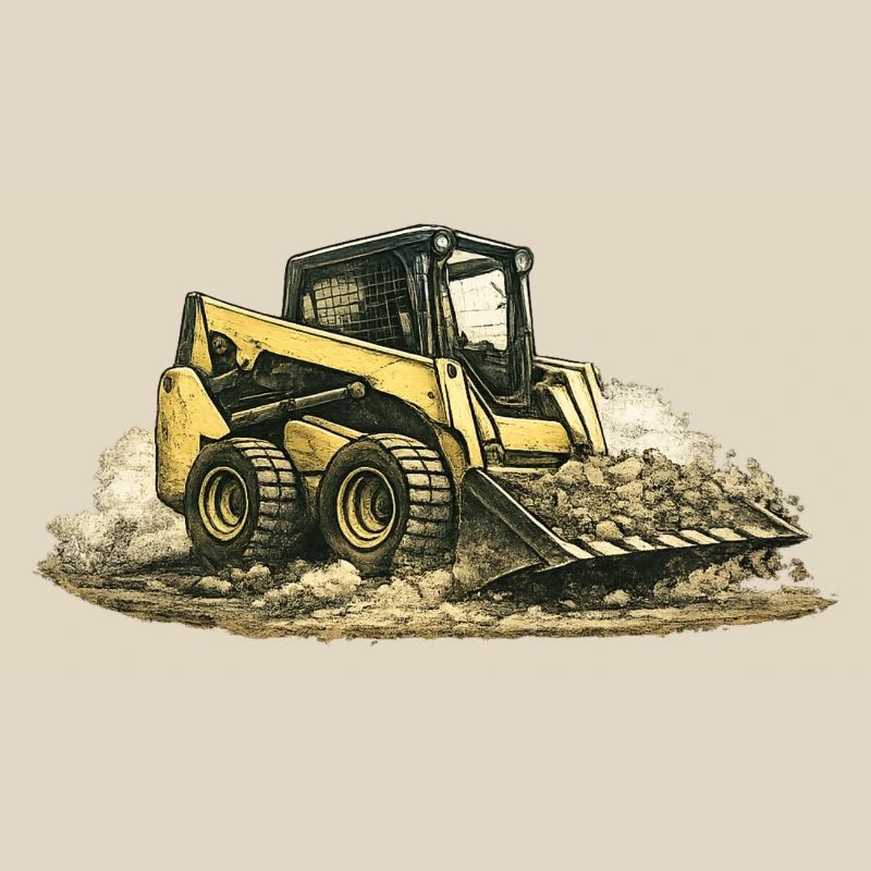 Vintage Skid Steer Loader Construction Site Construction Machine
