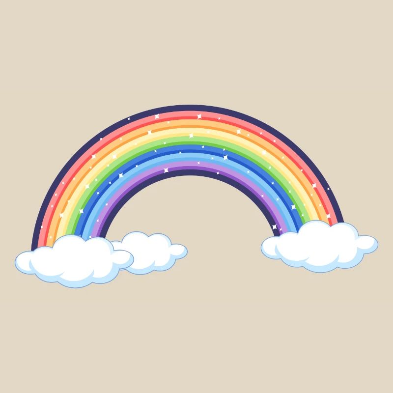 Arc-en-ciel vibrant sur les nuages