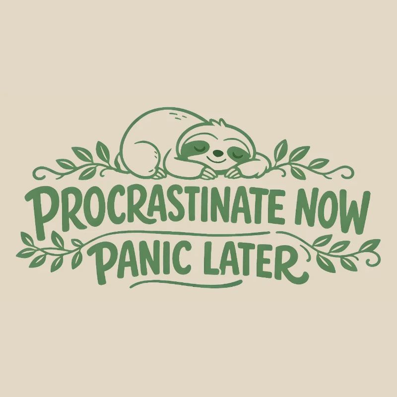 Sloth Saying - Procrastinate Now Gift