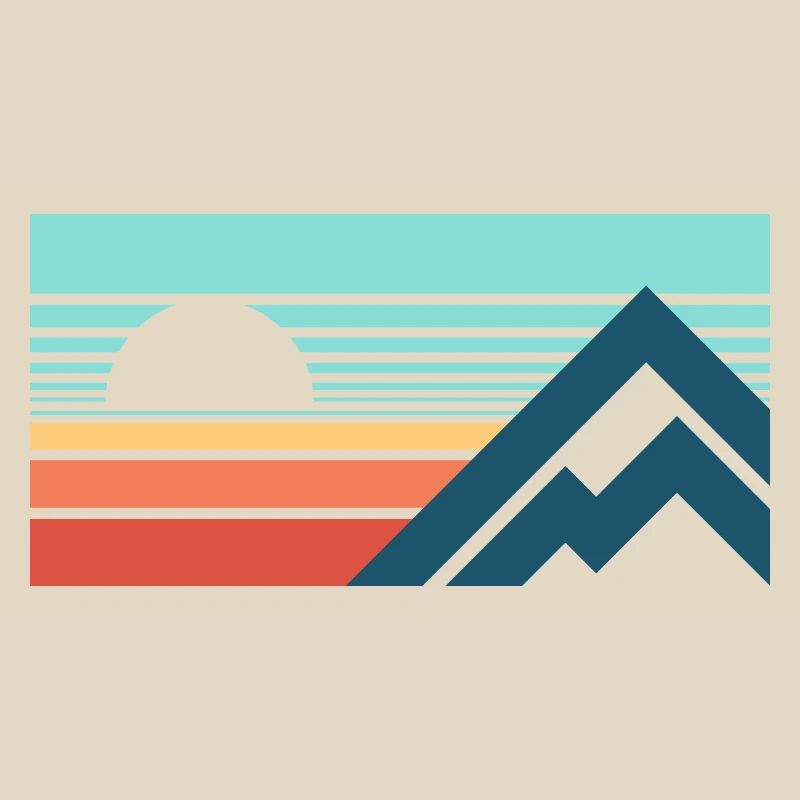 Mountains Sun Abstract