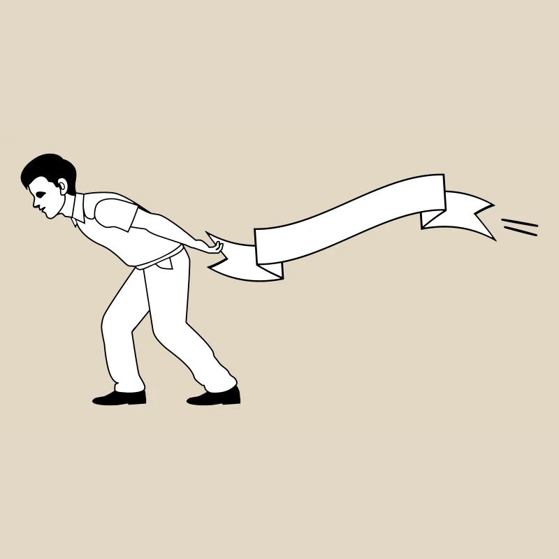 man pulls Banner | Banner bearer