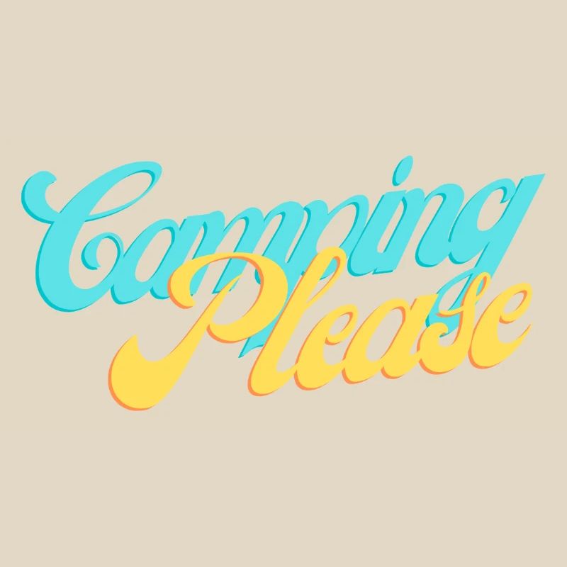 Camping Please Retro Script