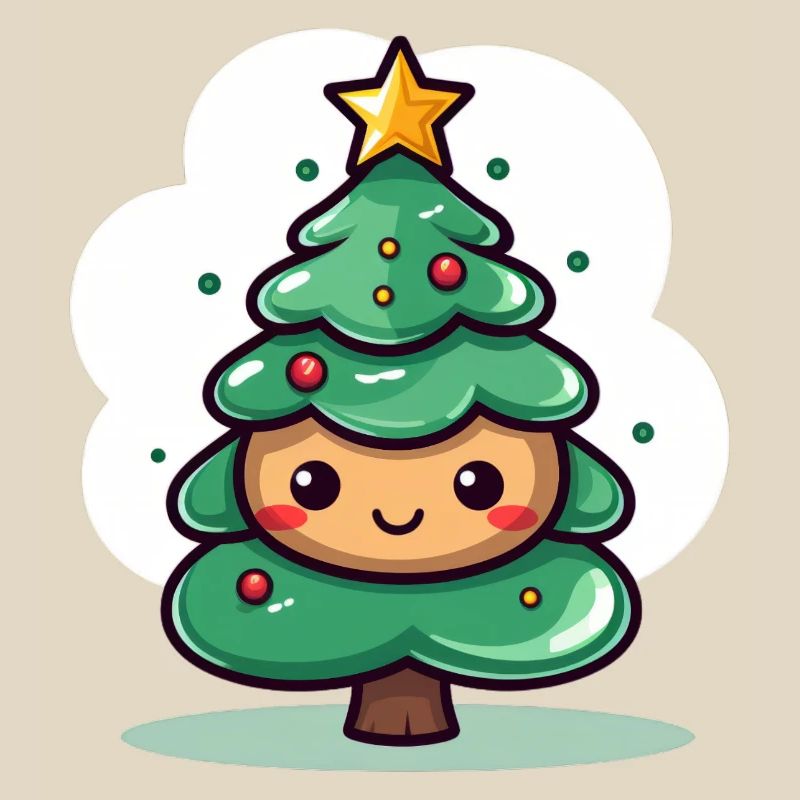 Conception de mascotte d’arbre de Noël mignon