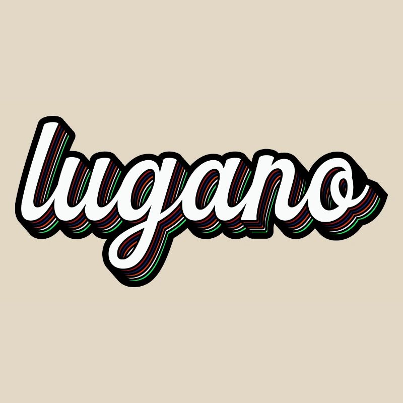 Lugano Neon Lettering Multiple Shadows