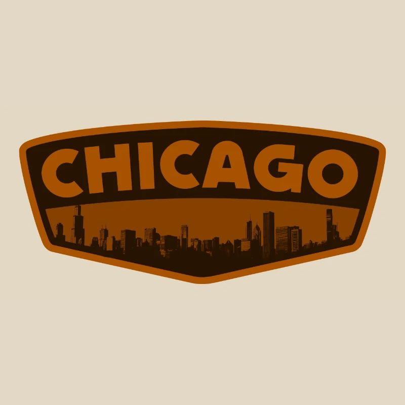Chicago Skyline Patch Retro