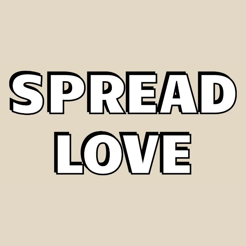 Spread Love Fett Schwarz Weiß Typografie