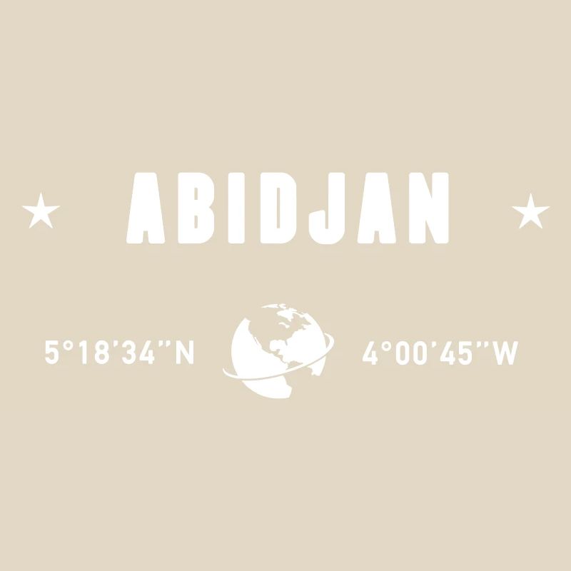 Abidjan Ivory Coast Coordinates Earth White