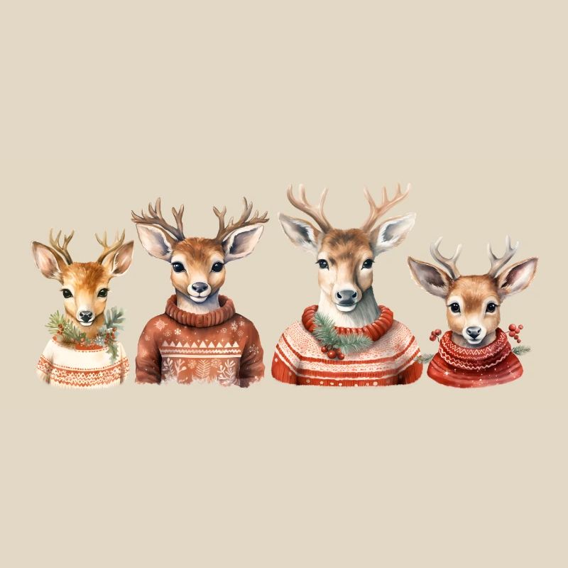 Rentierquartett Strickpullover