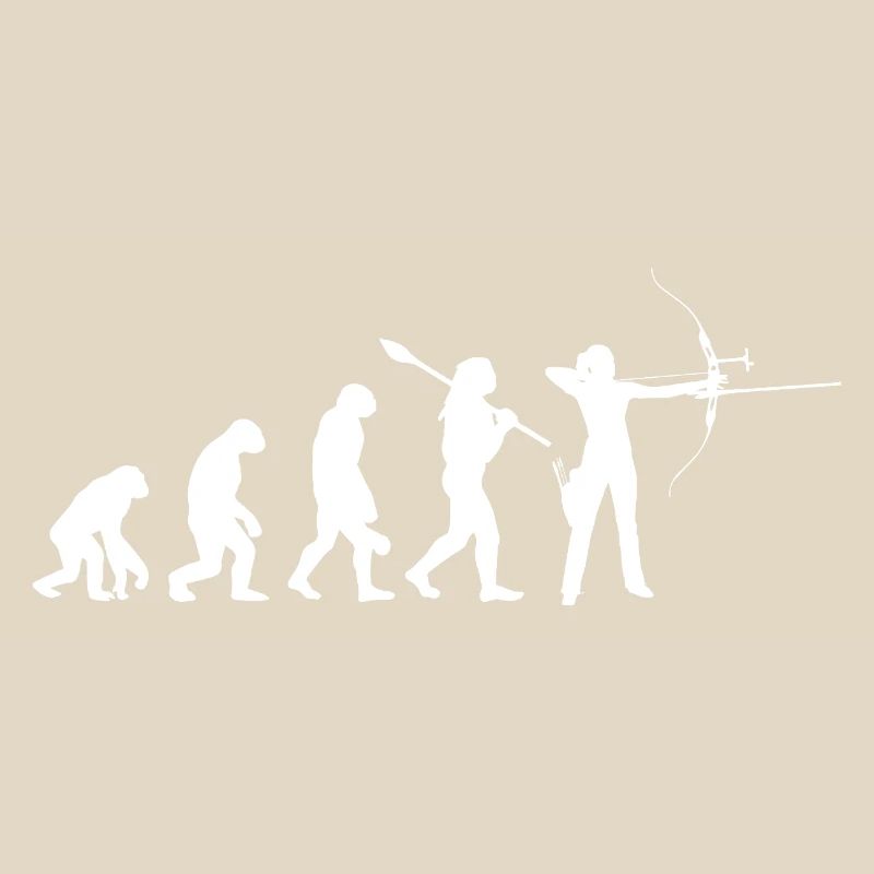 Evolution der Bogenschießfrau Bogenjägerin Sportgeschenk