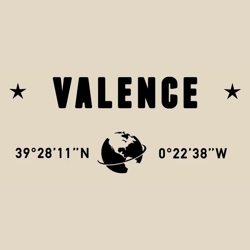 Valence, Espagne, coordonnées GPS, globe