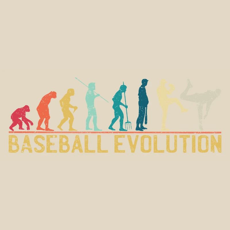 Baseball Evolution Illustration