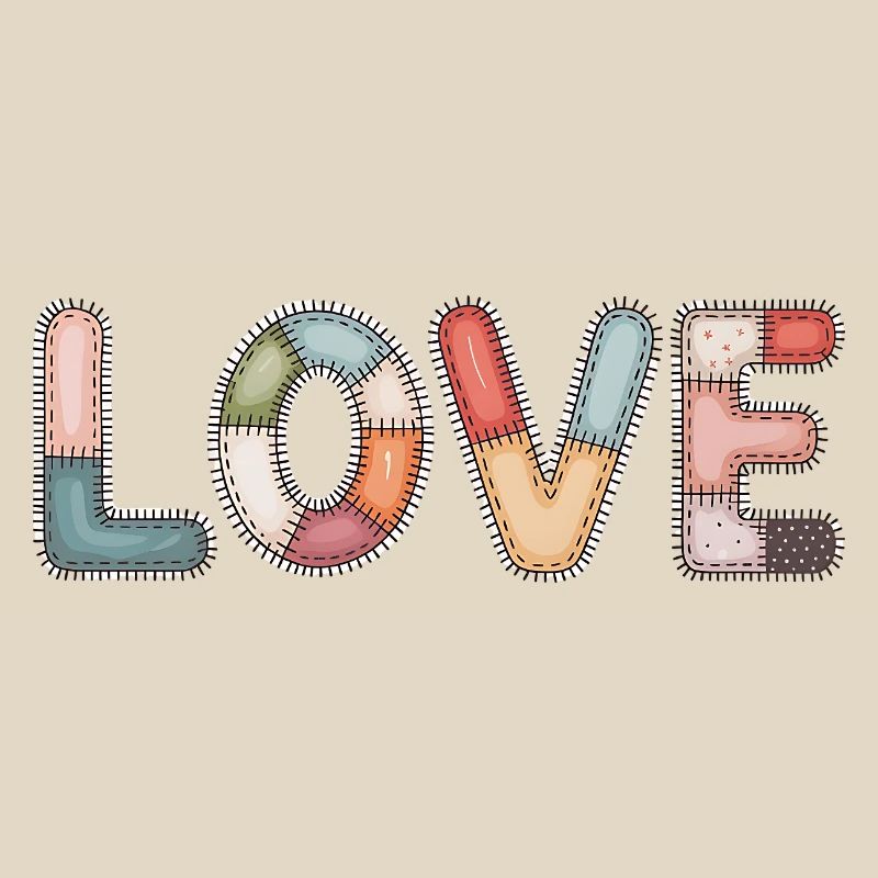 Love Patchwork Sewing Handmade Design