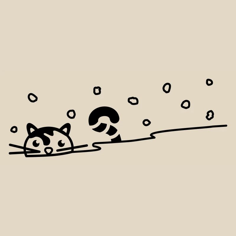 Chat mignon dans la neige