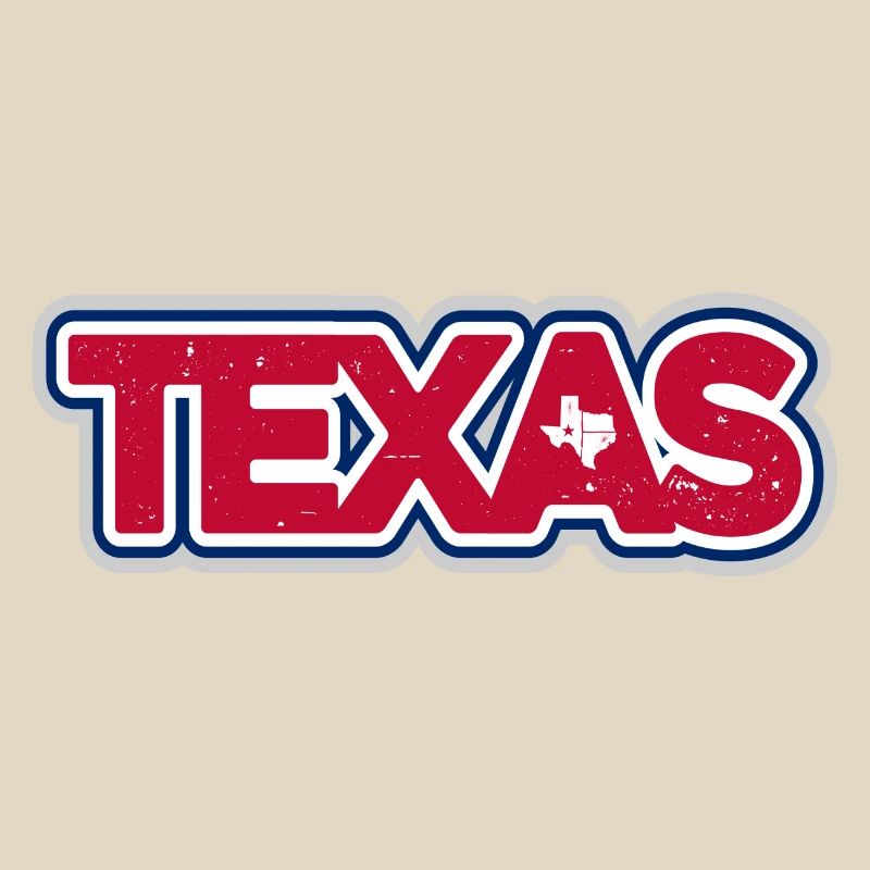 Texas Pride Distressed Typography Logo